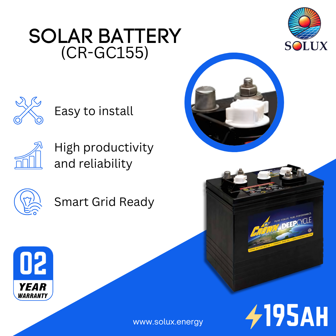 this is an image of CR-GC150 Crown Commercial Deep Cycle Battery